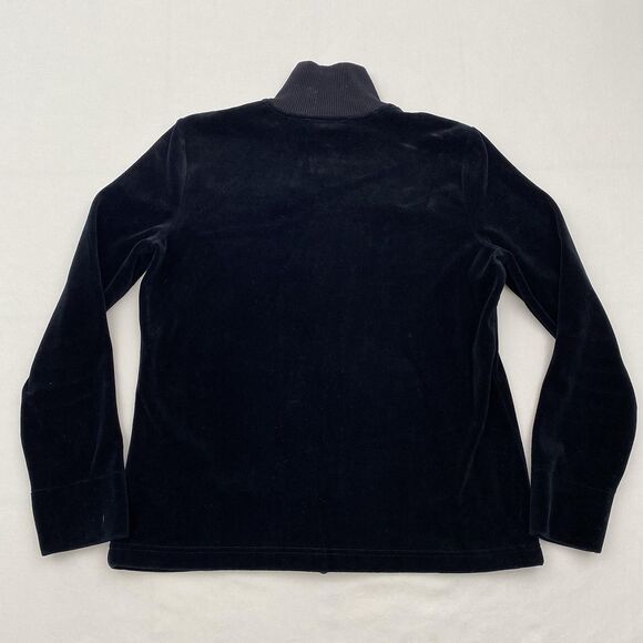 Lauren Ralph Lauren Velour Track Suit Set Womens Small Black Zip Jacket Pants - Picture 4 of 13